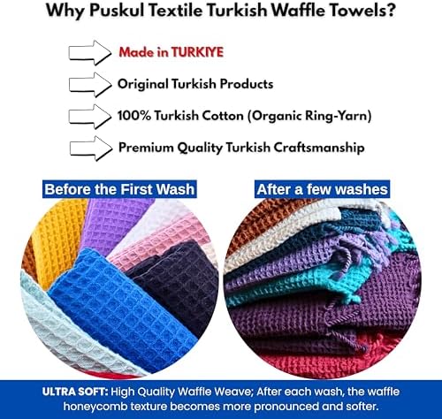 Pskl Turkish Organic Cotton Waffle Bath Towel