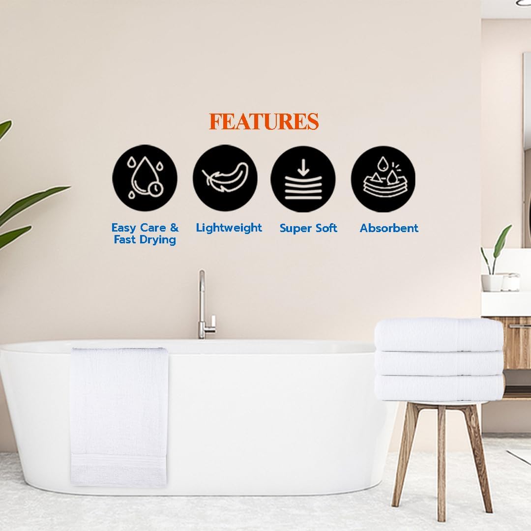 Textila Bath Towels - 27x54 Inch Pack of 4