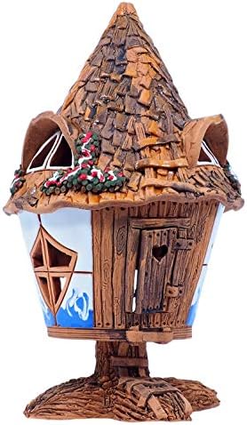 Midene Ceramic Art Tealight Candle Holder Fairy House Forest B97N
