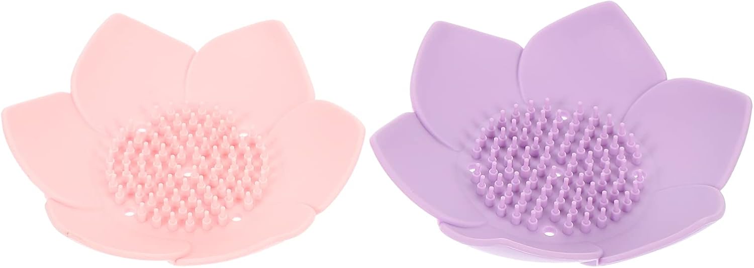 LIFKOME 2 Pack Elegant Silicone Soap Dishes for Bathroom and Kitchen