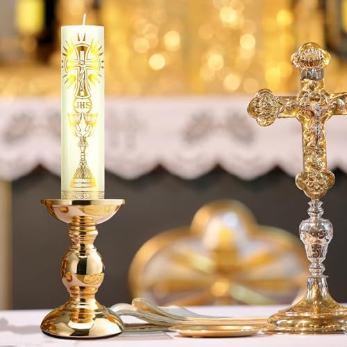 Threlaco Paschal Candle with Iron Holder - Classic Style