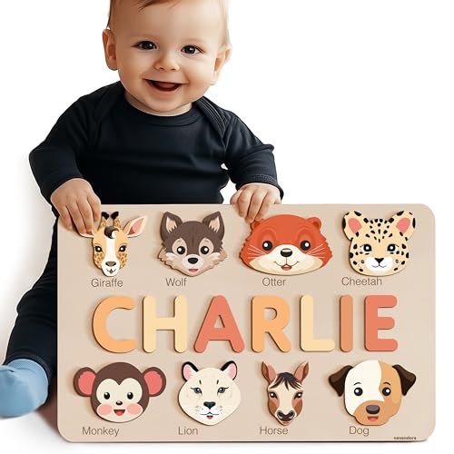 Personalized Wooden Name Puzzle for Baby Handmade and Safe