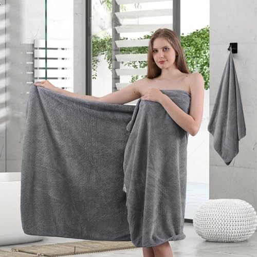 Ycosy 4-Pack Gray Bath Towel Set - 600 GSM Oversized