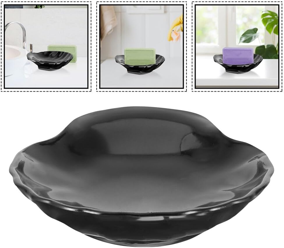 Luxshiny 2pcs Shell Shaped Soap Dish Elegant Holder Non-Slip Reusable Plastic