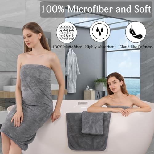 Ycosy 4-Pack Gray Bath Towel Set - 600 GSM Oversized