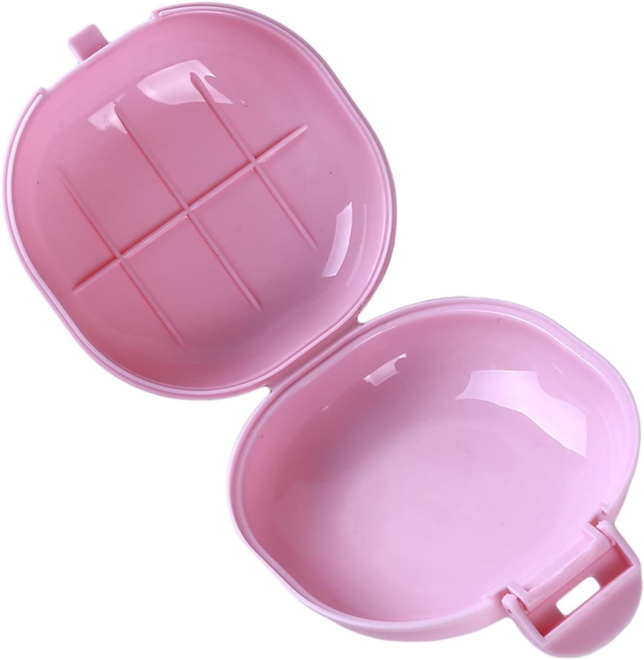 Plastic Soap Dish with Lid for Home and Travel - Pink
