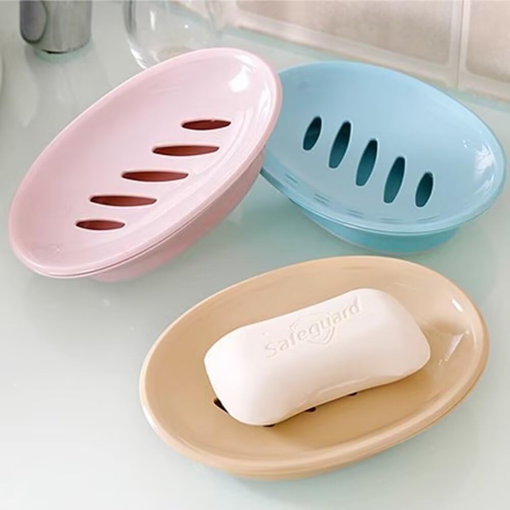 FABEILAI Pink Soap Dish with Drain Holder
