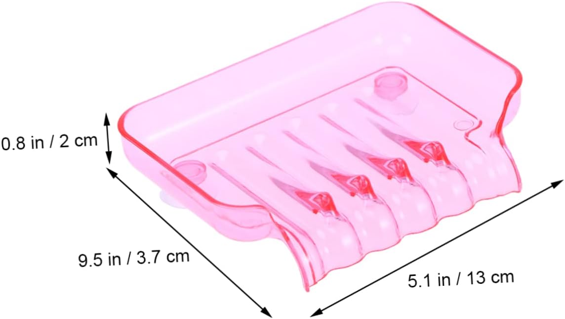 Amosfun Clear Soap Dish with 2 Suckers for Bathroom Wall Mount