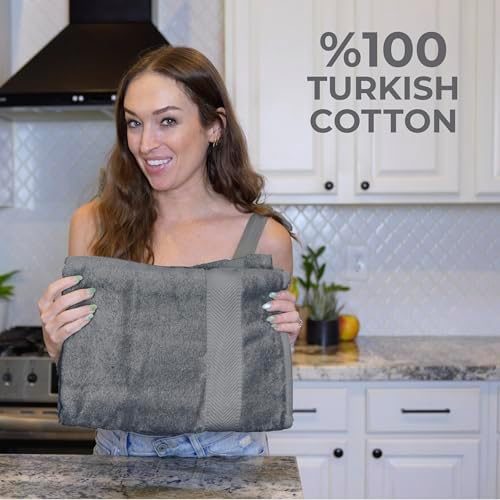 TEXTILOM Turkish Cotton Bath Sheet 40x80 Inches Dark Grey