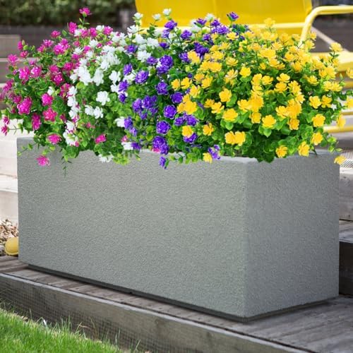 KLEMOO 8 Bundles UV Resistant Artificial Boxwood Shrubs