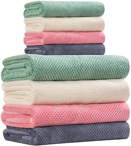 OLESTER Microfiber Bath Towels 4 Colors Set