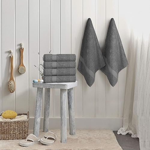 SIMPLI-MAGIC Bath Towels 24x46in Gray 6-Pack