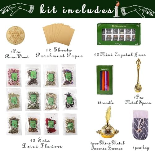 AOSEE Witchcraft Supplies Kit 52Pcs for Beginners