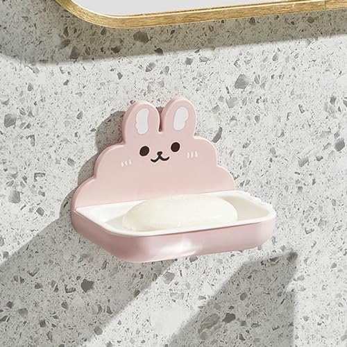 GIFZES Cartoon Rabbit Wall Mount Soap Dish Double Layer Holder