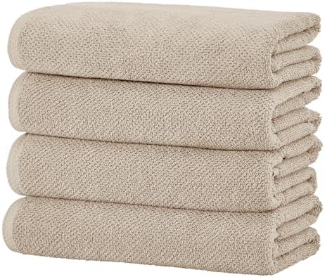 Great Bay Home Taupe Bath Towels 4 Pack 54x27