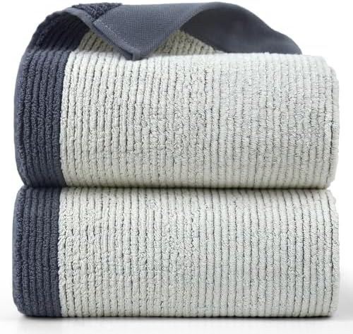 Cleanbear Bath Towels Set of 2 Silver-Gray 520 GSM