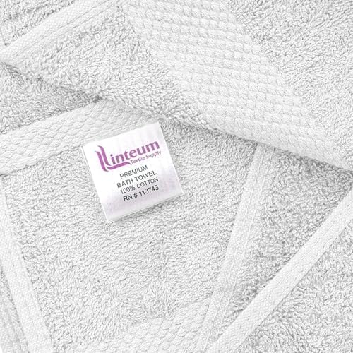 Linteum Textile Supply White Bath Towel Set of 6