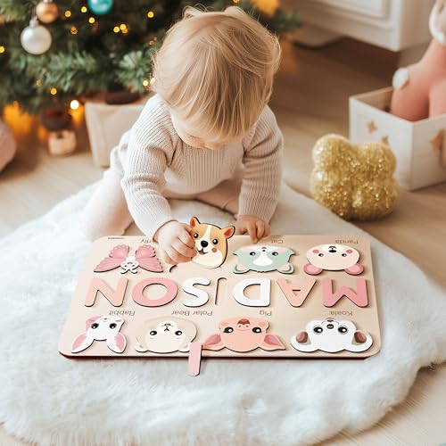 Nevandora Personalized Wooden Name Puzzle for Toddlers