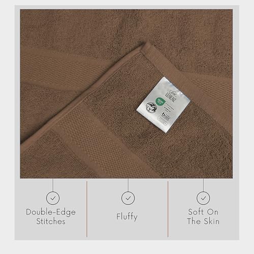 Lenenz 4 Pack Ultra Soft Bath Towels - 27x54 Brown 1