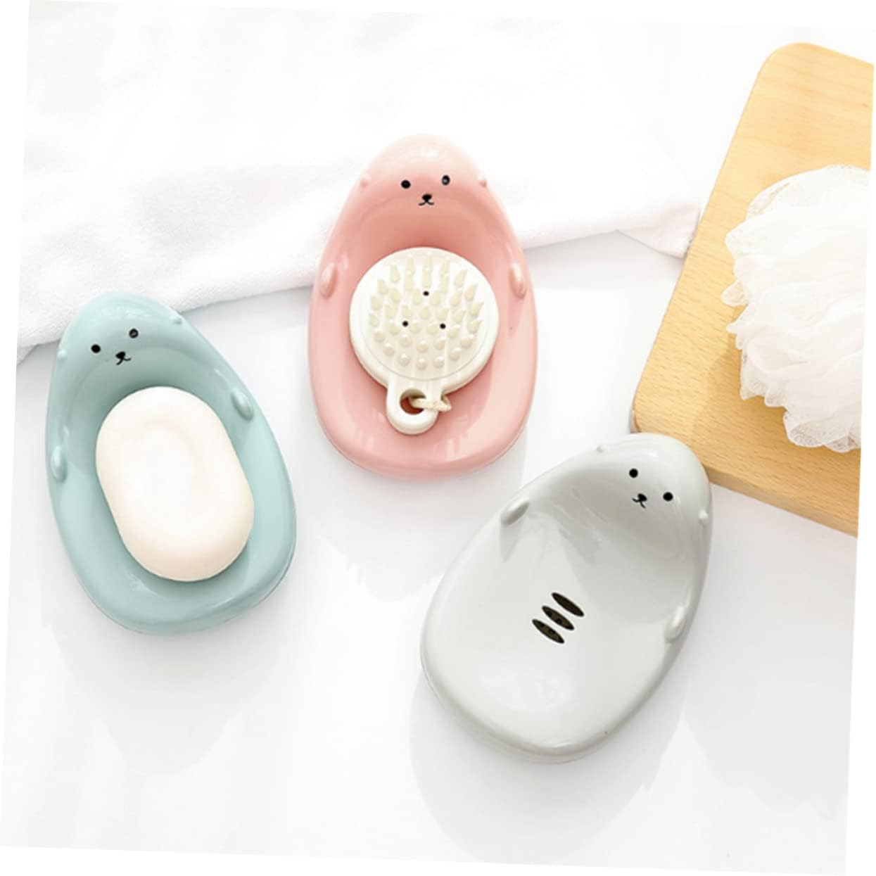 Alipis Heart Shaped Soap Dish Drainer for Travel Gym
