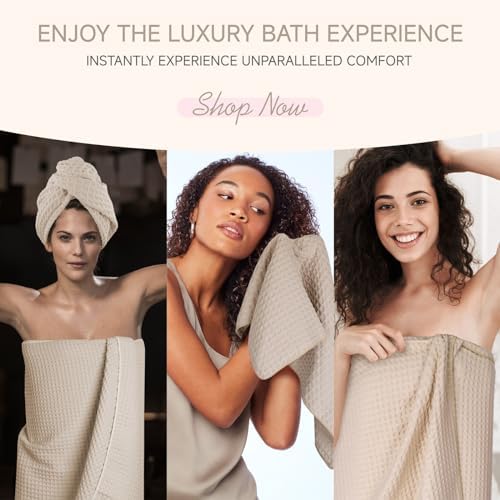 Super Soft Waffle Towel Set - 4 Piece Microfiber Bath Towels