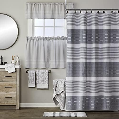SKL Home Distressed Leaves Bath Towel Gray 28x54 1