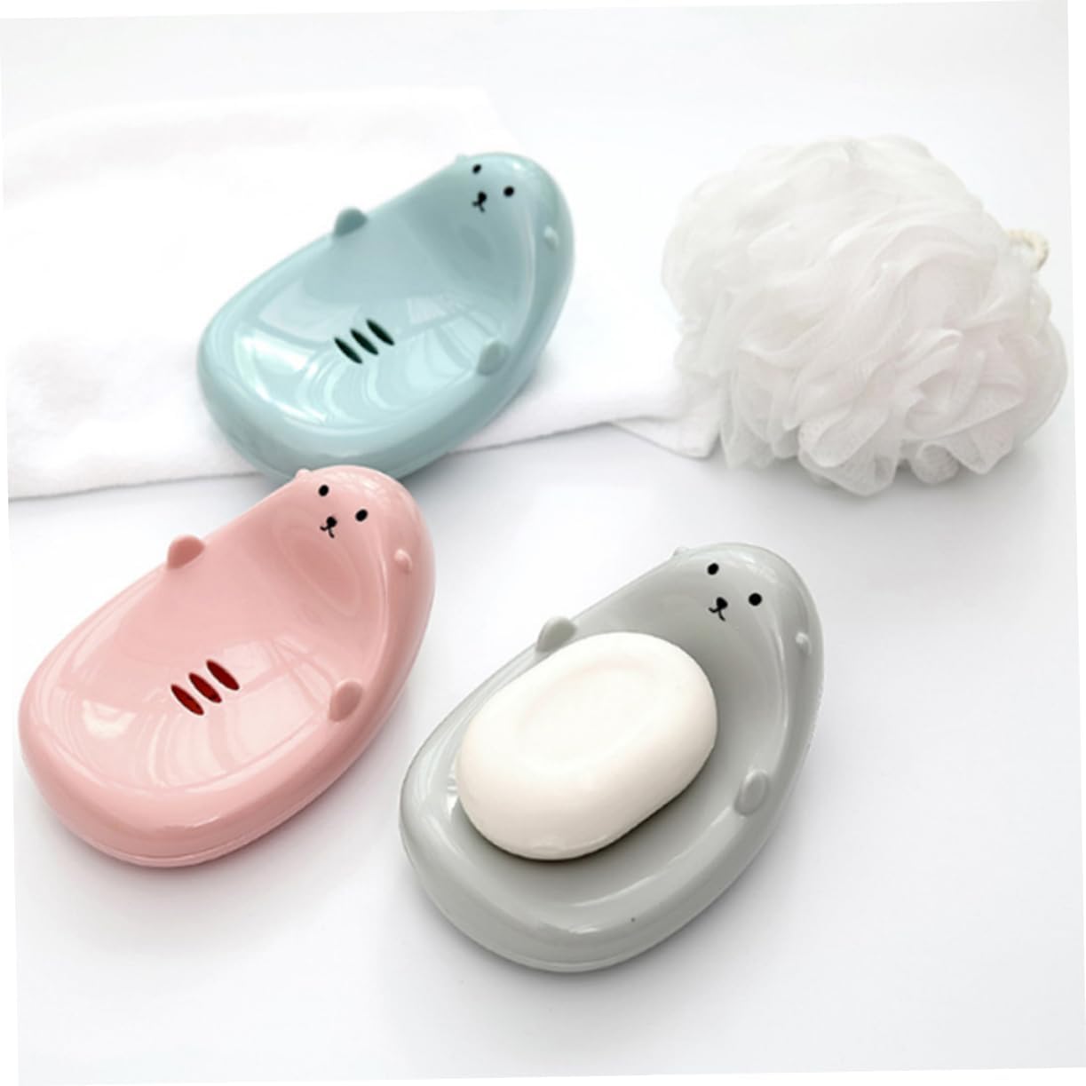Anneome Round Soap Dish Drainer for Bathroom and Travel