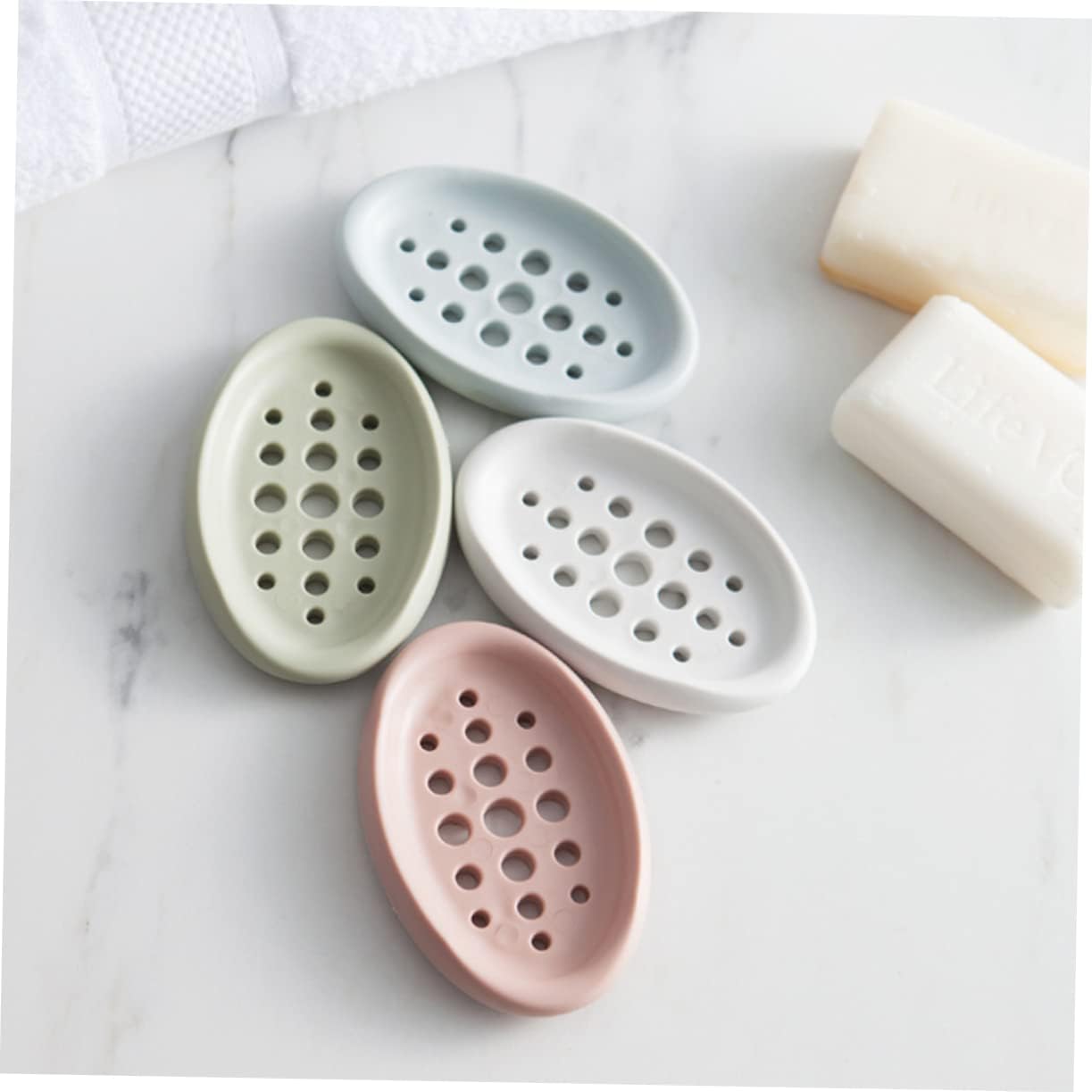 Luxshiny Oval Silicone Soap Dish Tray Holder 1