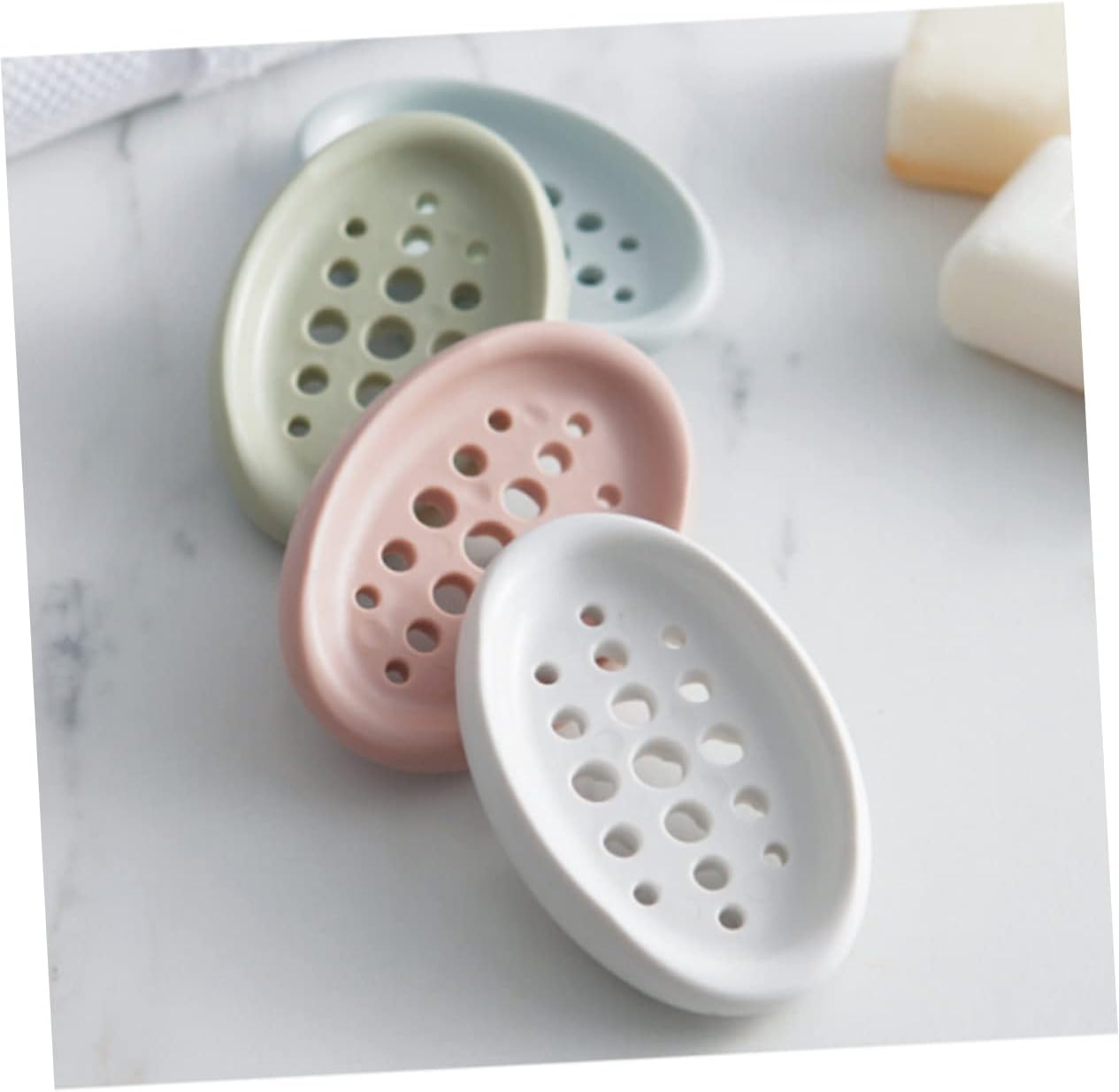 Luxshiny Oval Silicone Soap Dish Tray Holder 1