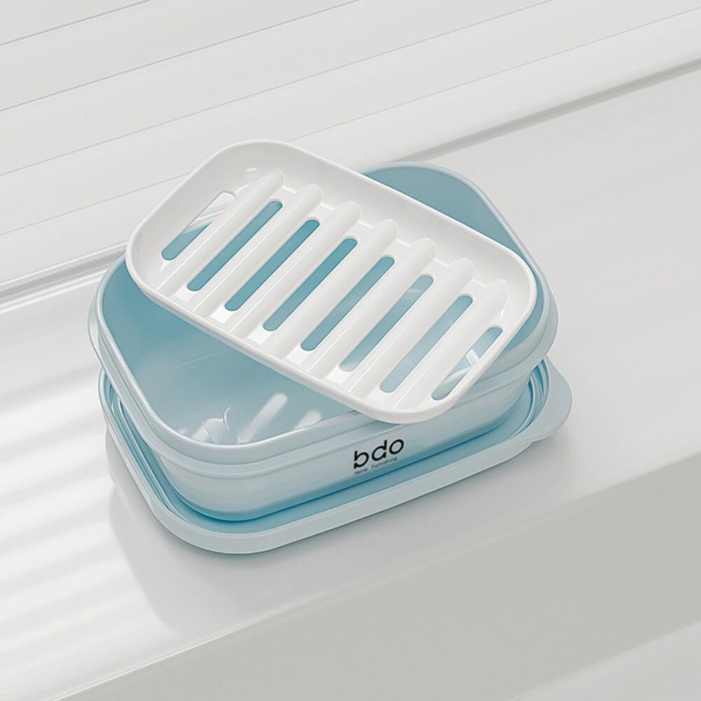 EUBUY Leakproof Travel Soap Holder with Lid and Drainage Tray