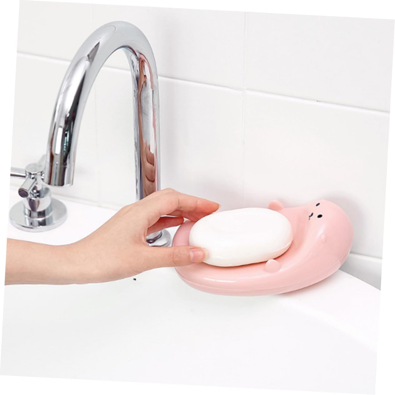 Anneome Round Soap Dish Drainer for Bathroom and Travel