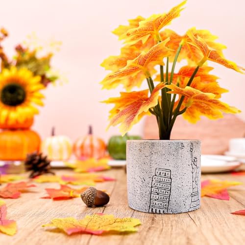 8 Inch Artificial Maple Leaves Potted Plant Decoration