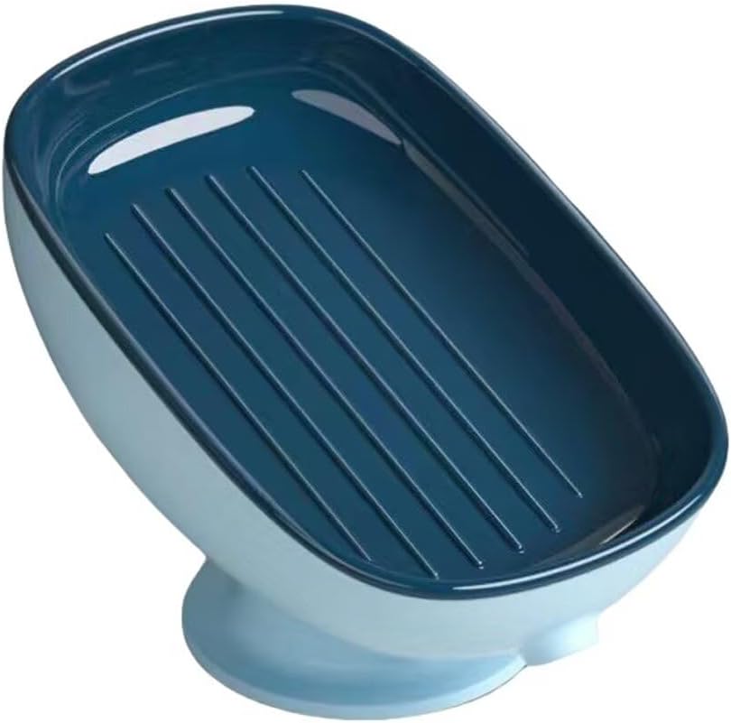 FABEILAI Leaf-Shape Soap Holder with Suction Cup Pink