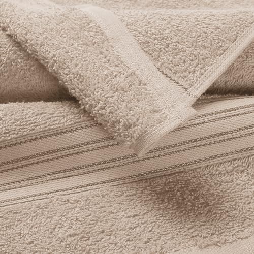 BOUTIQUO Ultra Soft 3 Pack Cotton Towel Set - Tan 1