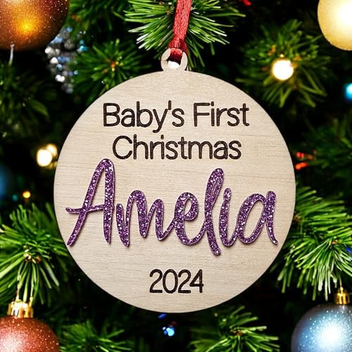 Babys 1st Christmas Ornament 2024 Personalized