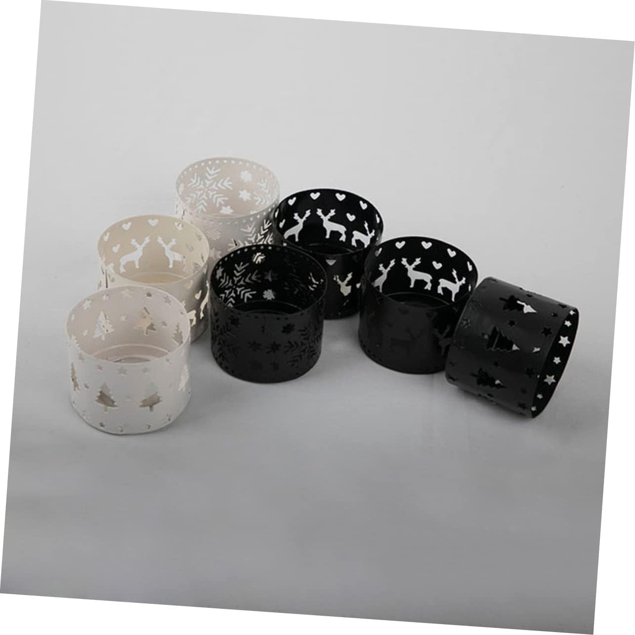 Unique Iron Christmas Candle Holder with Snowflake Pattern