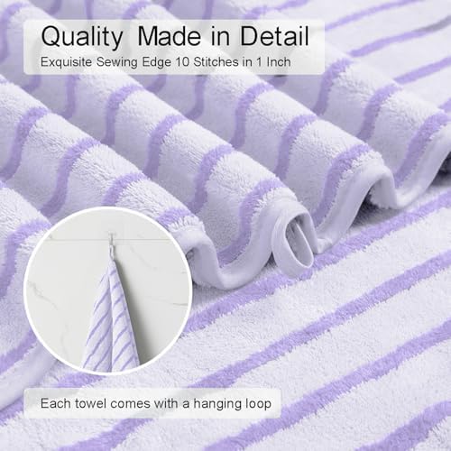 Mistyrose Bath Towels Set 4-Pack Purple 35x70 Microfiber