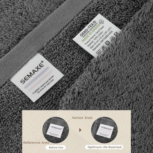 SEMAXE 4-Pack Luxury Bath Towels 55x27 Grey 1