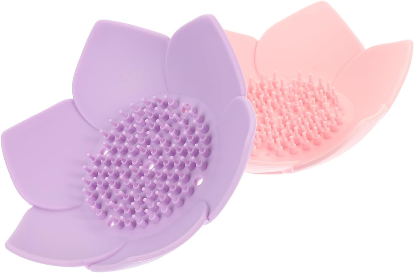 2pcs Silicone Soap Trays Drainage Stylish Bathroom Holder