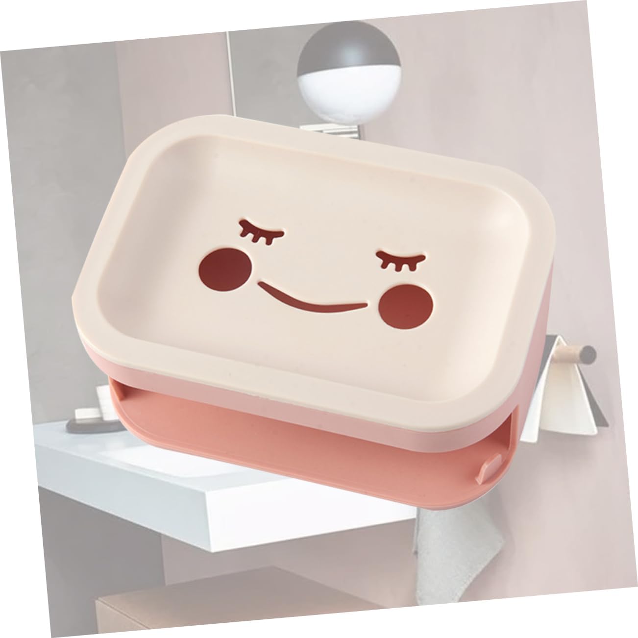 LIFKOME Wall-Mounted Double Layer Soap Holder with Drainage