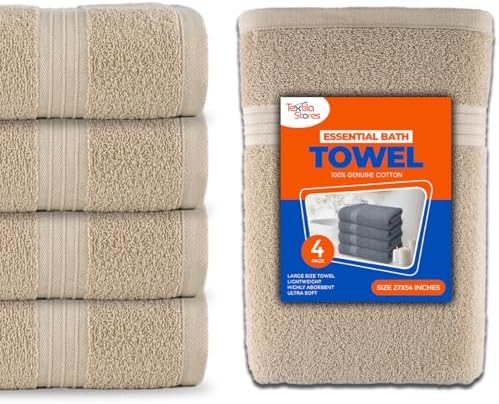 Textila Bath Towels - 27x54 Inch Pack of 4 1