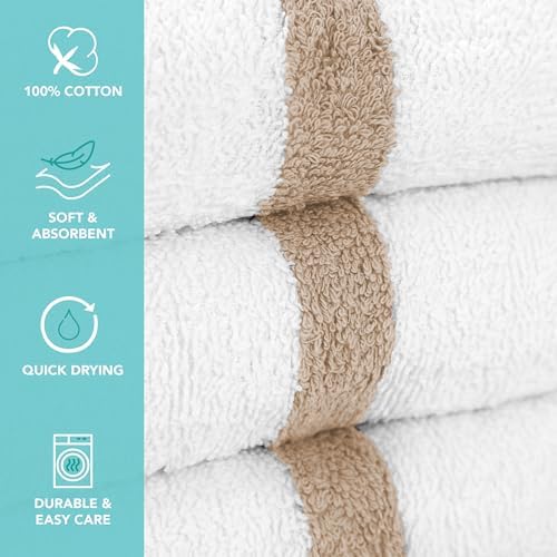 Arkwright White Bath Towel - 22 x 44 in - Pack of 6