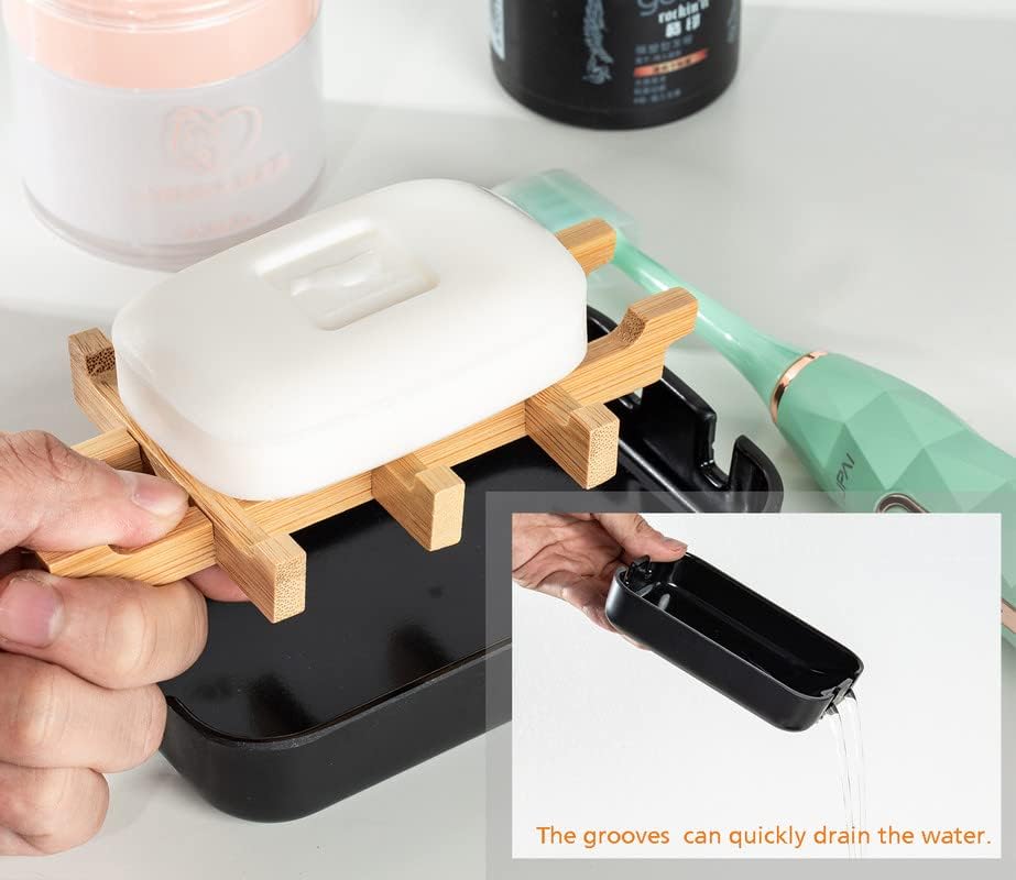 Modern Removable Bamboo Fiber Soap Holder - Black