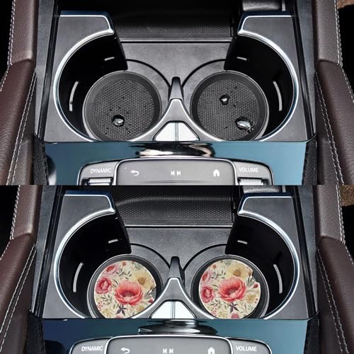 Takiito Flowers Car Cup Holder Coasters 2 Pack 1