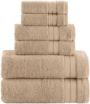 Elegant Comfort Luxury 6-Piece Towel Set - Tan