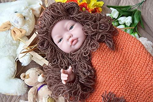 Handmade Lion Hat and Cocoon Knit Snuggle Baby Sleeping Bag