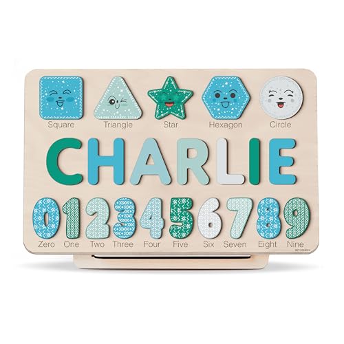 Nevandora Personalized Wooden Name Puzzle for Baby Girls and Boys