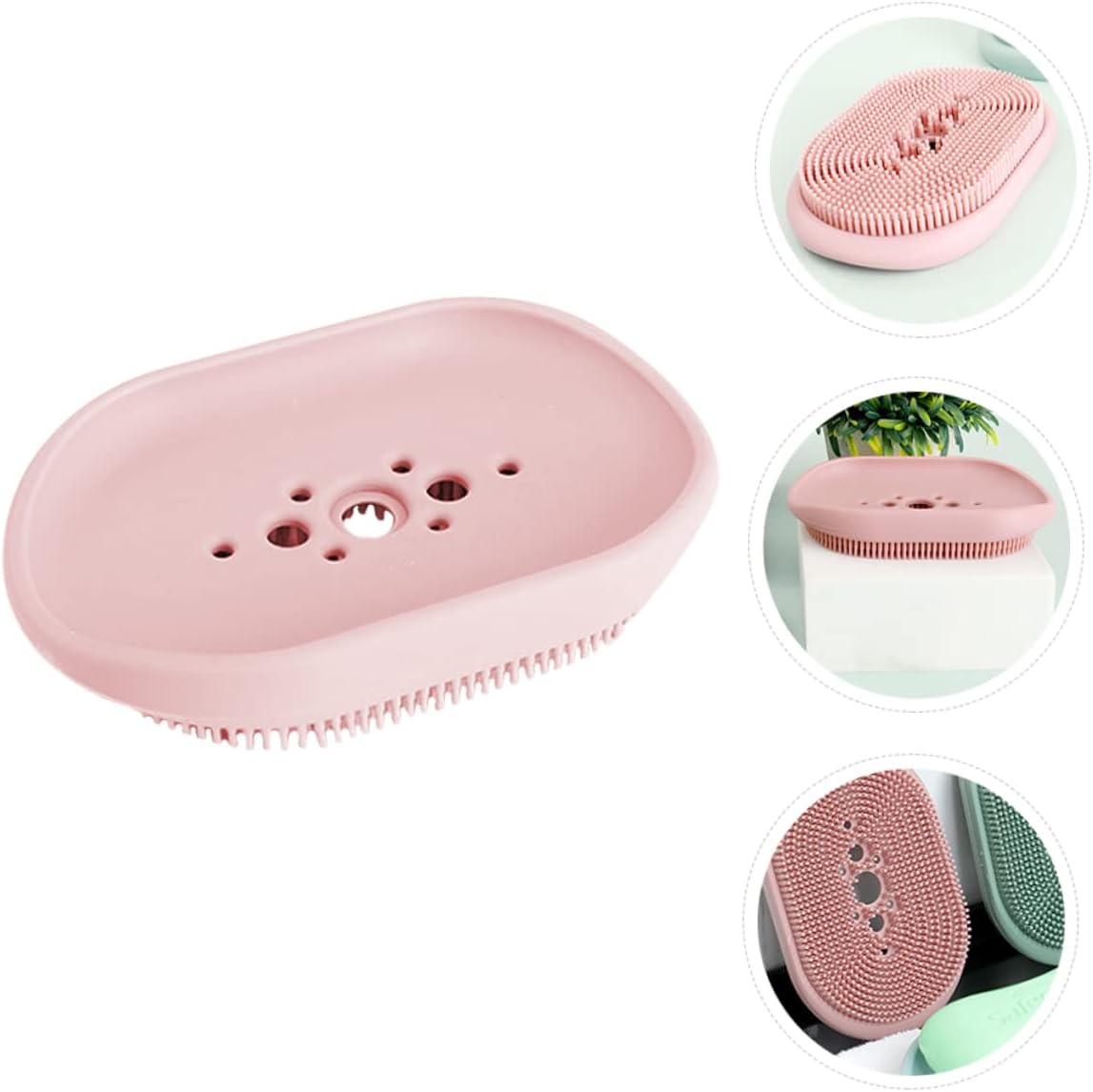 LIFKOME Draining Soap Tray with Silicone Holder
