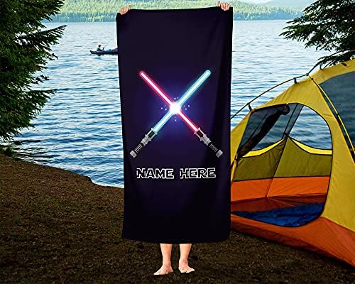 Personalized Lightsaber Towel for Kids - Custom 60x30 Bath Towel
