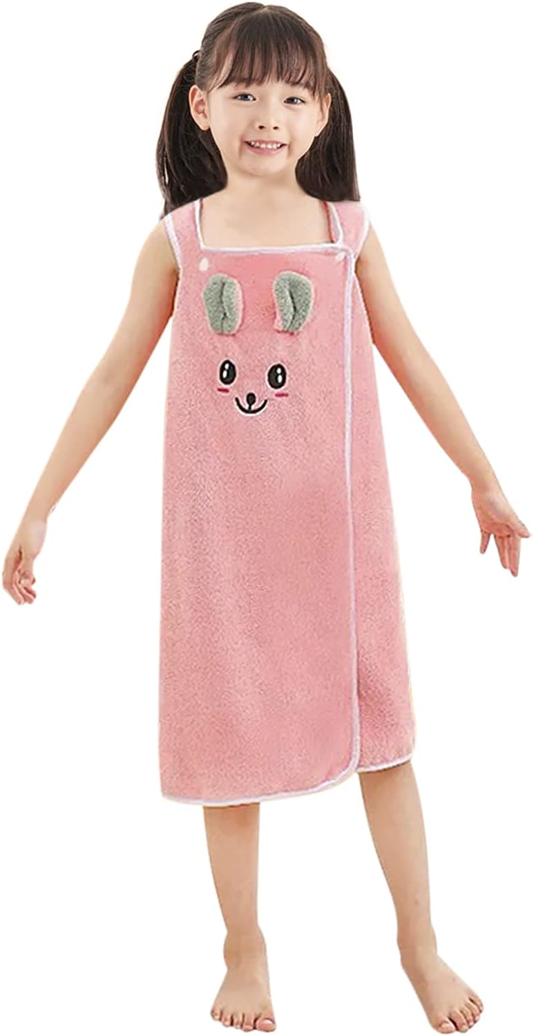 Holiberty Girls Bath Towel Wrap with Rabbit Ears